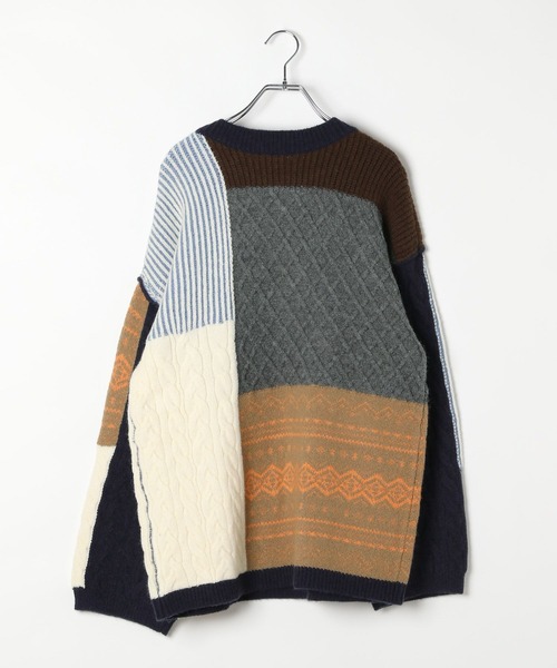 LEPSIM（レプシィム）の「5ゲージパッチワークプルオーバー　589913（ニット/セーター・レディース・ブラウン/ブラック/ベージュ・FREE）」の12枚目の写真