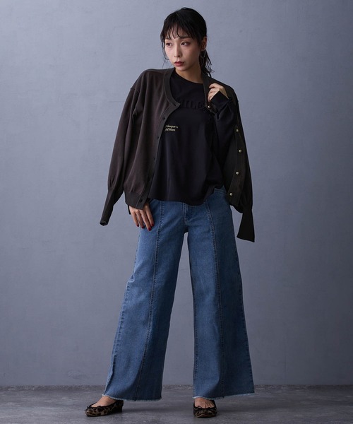 NICOLE white（ニコルホワイト）の「ニットカーディガン（カーディガン/ボレロ・レディース・グレー/ブラウン/レッド/チャコール・FREE）」の9枚目の写真