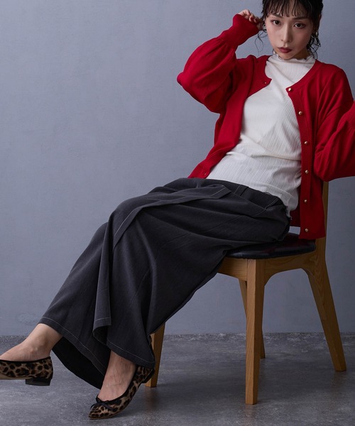 NICOLE white（ニコルホワイト）の「ニットカーディガン（カーディガン/ボレロ・レディース・グレー/ブラウン/レッド/チャコール・FREE）」の10枚目の写真