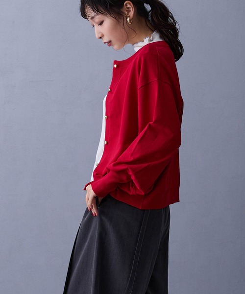 NICOLE white（ニコルホワイト）の「ニットカーディガン（カーディガン/ボレロ・レディース・グレー/ブラウン/レッド/チャコール・FREE）」の15枚目の写真