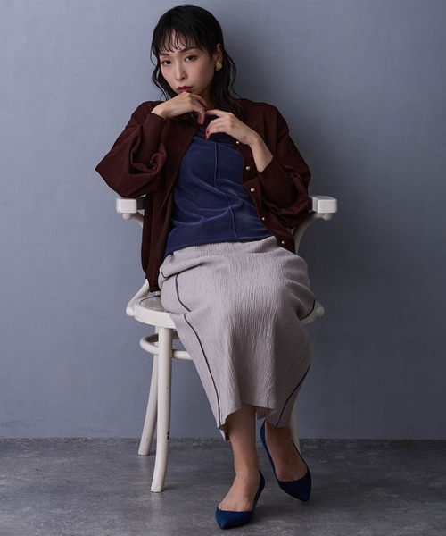 NICOLE white（ニコルホワイト）の「ニットカーディガン（カーディガン/ボレロ・レディース・グレー/ブラウン/レッド/チャコール・FREE）」の5枚目の写真