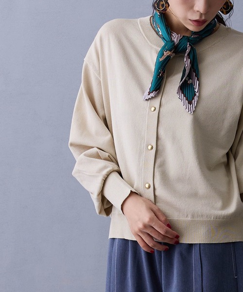 NICOLE white（ニコルホワイト）の「ニットカーディガン（カーディガン/ボレロ・レディース・グレー/ブラウン/レッド/チャコール・FREE）」の7枚目の写真