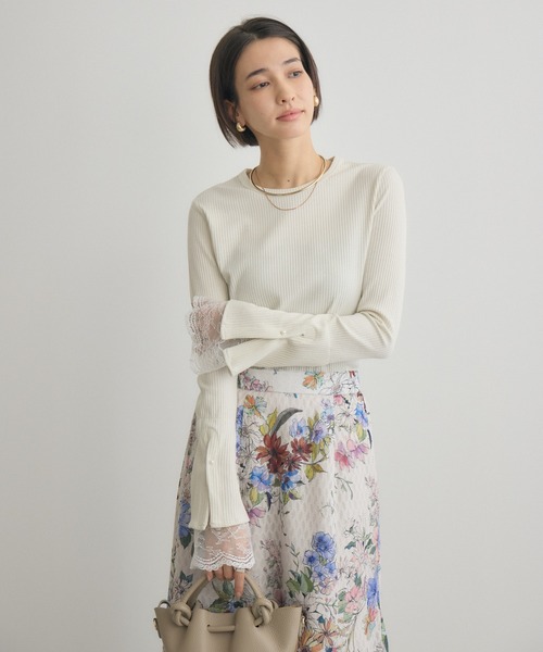 セール】【KATHARINE ROSS】ラメ入リブ×レース（Tシャツ/カットソー