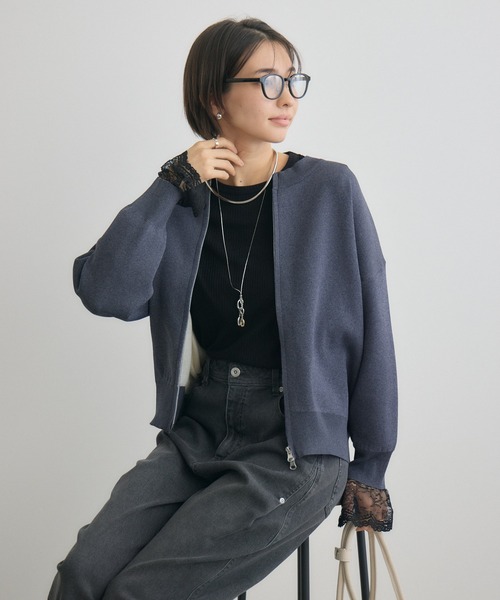KATHARINE ROSS(キャサリンロス)の「【KATHARINE ROSS】ラメ入リブ×レース(Tシャツ/カットソー・レディース・ブラック/オフホワイト/ブルー・FREE)」の22枚目の写真