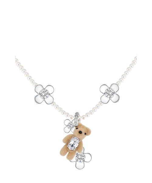 yvmin クマネックレス YVMIN テディベア ネックレス | シルバートーン | FARFETCH JP
