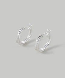 ツイストフープ ピアス 925」に該当するシルバー/銀色系のファッション