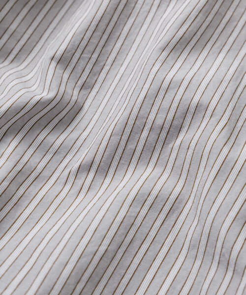 HINSON(ヒンソン)の「HINSON/ヒンソン レギュラーカラー ブロード ロングスリーブ ストライプシャツ(シャツ/ブラウス・メンズ・グレー/サックスブルー/ベージュ・MEDIUM/LARGE/SMALL)」の11枚目の写真