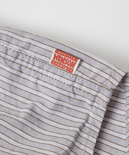 HINSON(ヒンソン)の「HINSON/ヒンソン レギュラーカラー ブロード ロングスリーブ ストライプシャツ(シャツ/ブラウス・メンズ・グレー/サックスブルー/ベージュ・MEDIUM/LARGE/SMALL)」の12枚目の写真