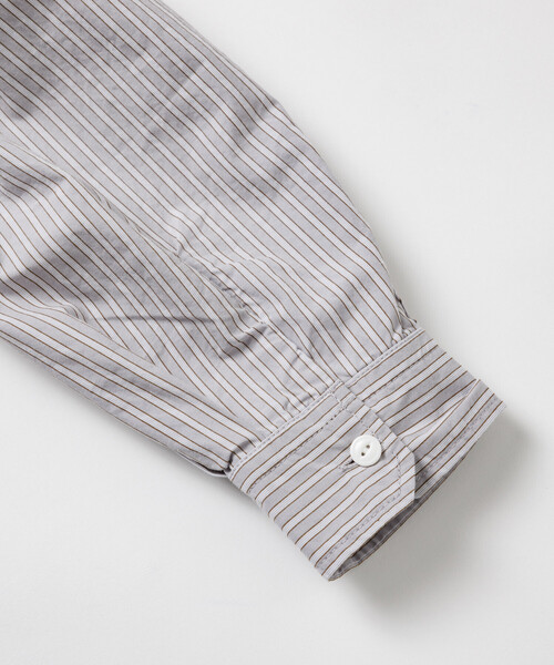 HINSON(ヒンソン)の「HINSON/ヒンソン レギュラーカラー ブロード ロングスリーブ ストライプシャツ(シャツ/ブラウス・メンズ・グレー/サックスブルー/ベージュ・MEDIUM/LARGE/SMALL)」の13枚目の写真