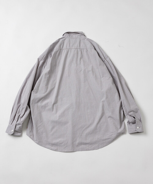 HINSON(ヒンソン)の「HINSON/ヒンソン レギュラーカラー ブロード ロングスリーブ ストライプシャツ(シャツ/ブラウス・メンズ・グレー/サックスブルー/ベージュ・MEDIUM/LARGE/SMALL)」の14枚目の写真