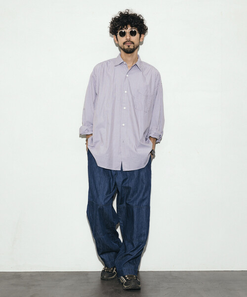 HINSON(ヒンソン)の「HINSON/ヒンソン レギュラーカラー ブロード ロングスリーブ ストライプシャツ(シャツ/ブラウス・メンズ・グレー/サックスブルー/ベージュ・MEDIUM/LARGE/SMALL)」の20枚目の写真