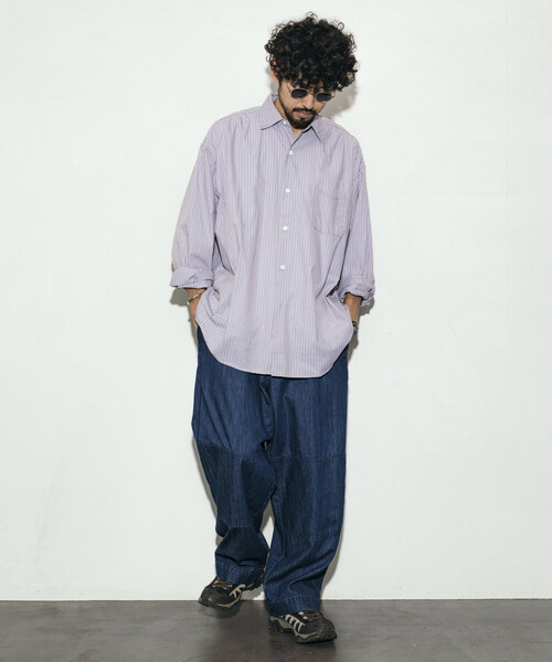 HINSON(ヒンソン)の「HINSON/ヒンソン レギュラーカラー ブロード ロングスリーブ ストライプシャツ(シャツ/ブラウス・メンズ・グレー/サックスブルー/ベージュ・MEDIUM/LARGE/SMALL)」の22枚目の写真