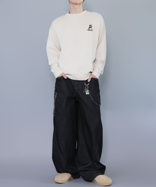 SPINNS（スピンズ）の「ひげおじさんシリーズ②/フェイクスエードワンポイントスウェット/刺繍ロゴ（スウェット・メンズ・ブラウン/チャコール/アイボリー・ONESIZE）」の16枚目の写真