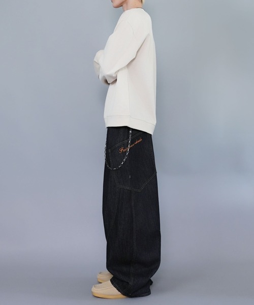 SPINNS（スピンズ）の「ひげおじさんシリーズ②/フェイクスエードワンポイントスウェット/刺繍ロゴ（スウェット・メンズ・ブラウン/チャコール/アイボリー・ONESIZE）」の18枚目の写真