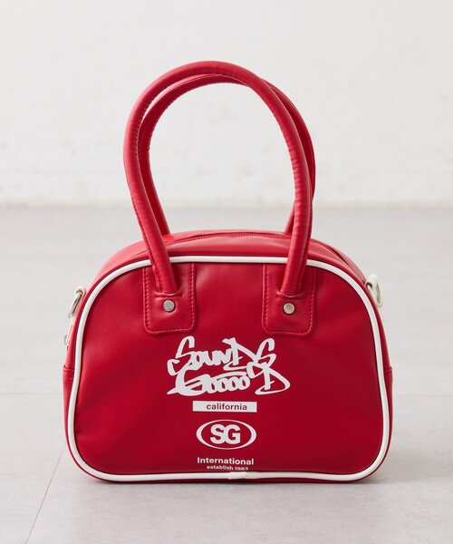 SOUNDSGOOOOD（サウンズグッド）の「【SOUNDS GOOOOD】ヴィーガンレザーミニボストンBAG（ショルダーバッグ・レディース・ブラック/レッド・ONE SIZE）」の7枚目の写真
