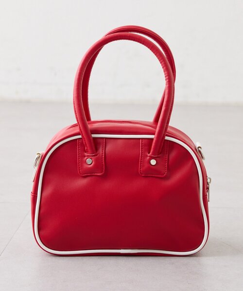 SOUNDSGOOOOD（サウンズグッド）の「【SOUNDS GOOOOD】ヴィーガンレザーミニボストンBAG（ショルダーバッグ・レディース・ブラック/レッド・ONE SIZE）」の9枚目の写真