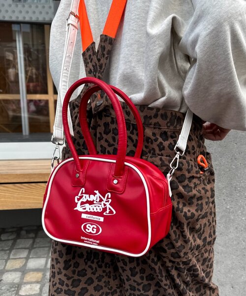 SOUNDSGOOOOD（サウンズグッド）の「【SOUNDS GOOOOD】ヴィーガンレザーミニボストンBAG（ショルダーバッグ・レディース・ブラック/レッド・ONE SIZE）」の17枚目の写真