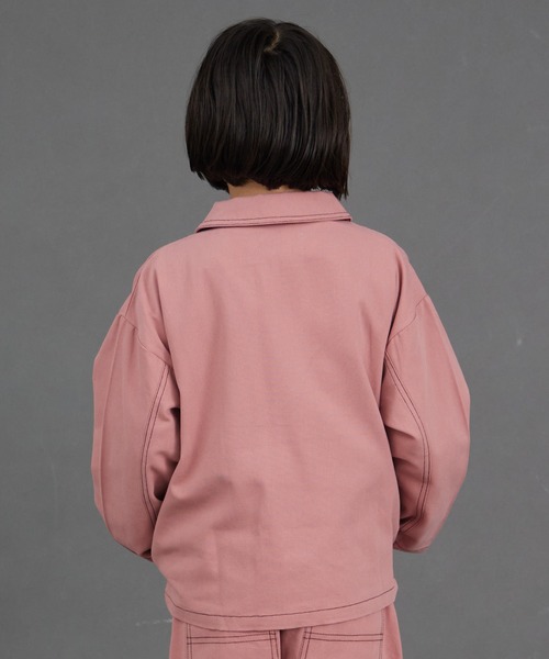 PAIRMANON STREET(ペアマノンストリート)の「【セットアップ着用可能】ワーク ジャケット カバーオール【PAIRMANON STREET】(カバーオール・キッズ・ピンク/ブラック/ベージュ/イエロー・100/110/120/130/140/150/160/90)」の17枚目の写真