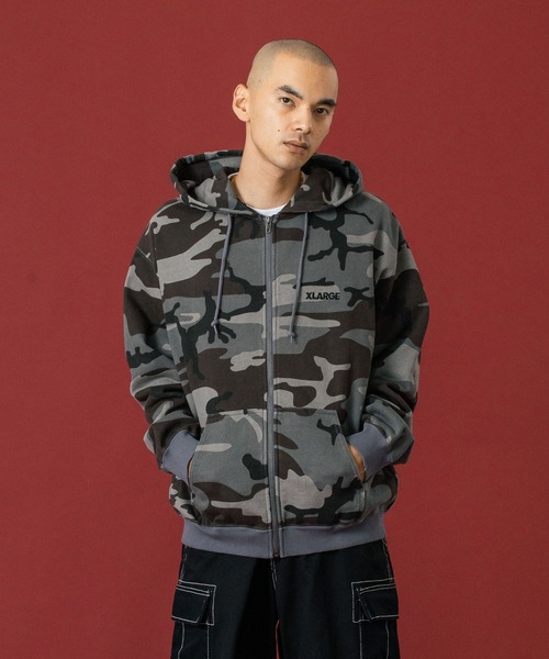 CAMO ZIP UP HOODED SWEATSHIRT（パーカー）｜XLARGE（エクストラ