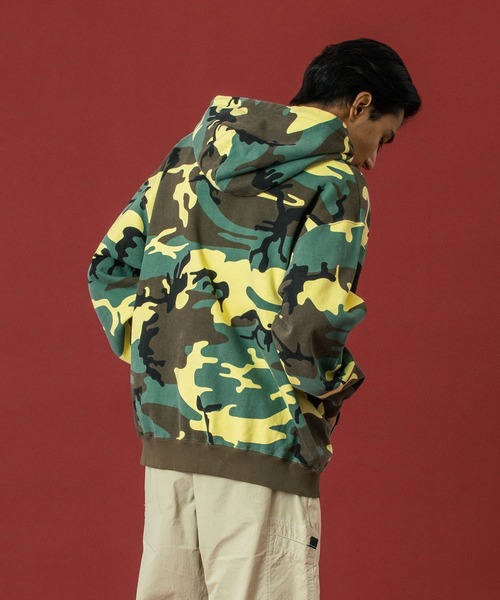 CAMO ZIP UP HOODED SWEATSHIRT（パーカー）｜XLARGE（エクストラ
