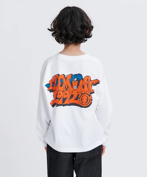 ELEMENT(エレメント)の「ELEMENT キッズ TAG LS YOUTH ロンT 【2025年秋冬モデル】/エレメントキッズバックプリント長袖ロンT(Tシャツ/カットソー・キッズ・ブラック系その他/ホワイト/ブラック・X-LARGE/LARGE/MEDIUM/SMALL)」の1枚目の写真