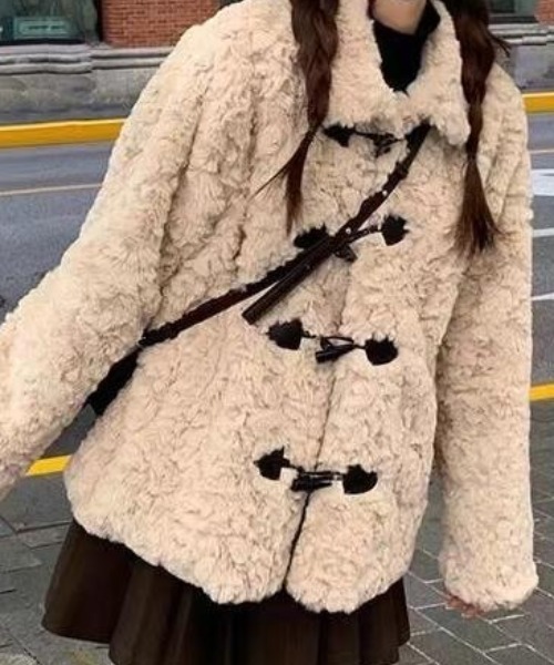 セール】ふわふわフェイクファーダッフルコート（ダッフルコート