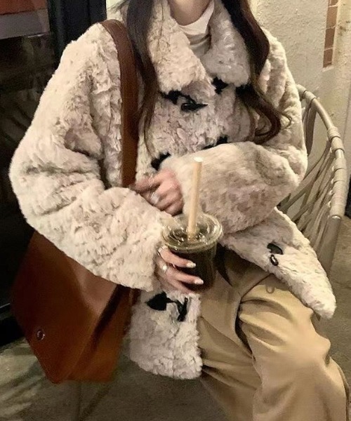 ホワイトファーダッフルコート セール】 ファーダッフルコートgray◇ （ダッフルコート