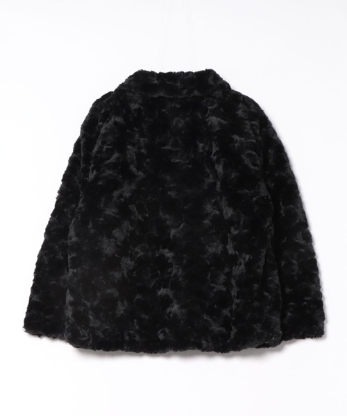 ◇【MAKSA】ブラックカラーフェイクファーフード付ダッフルコート◇ ◇【MAKSA】ブラックカラーフェイクファーフード付ダッフルコート