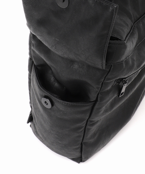 B.C STOCK（ベーセーストック）の「【fellowww / フェロー】別注フェイクレザーパッファー2WAY ショルダーバッグ（ショルダーバッグ・メンズ・ブラック/ホワイト×ホワイト・FREE）」の10枚目の写真