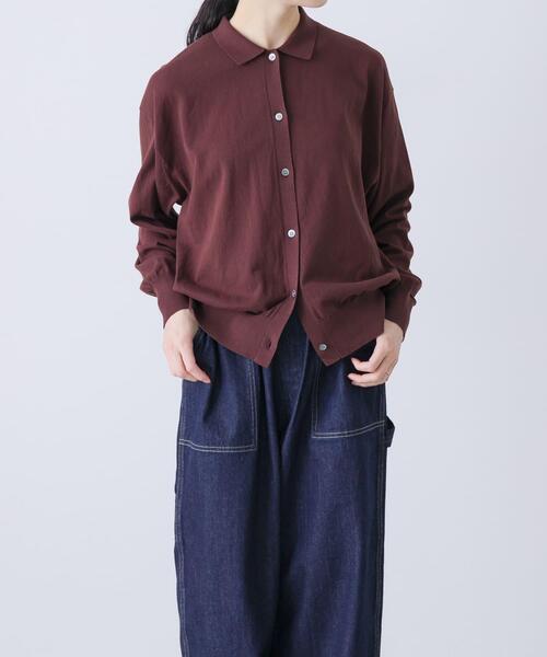 美品 かぐれ 洗える コットン畦ニットカーディガン ローゲージ 綿 ネイビー 紺 美品 かぐれ 洗える コットン畦ニットカーディガン ローゲージ