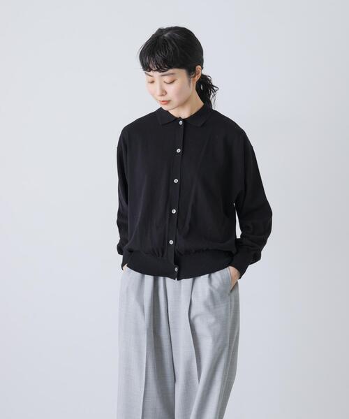 かぐれ　コットンポロニットカーディガン コットンポロニットカーディガン（ニット/セーター）｜かぐれ