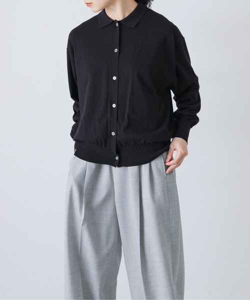 かぐれ　コットンポロニットカーディガン コットンポロニットカーディガン（ニット/セーター）｜かぐれ