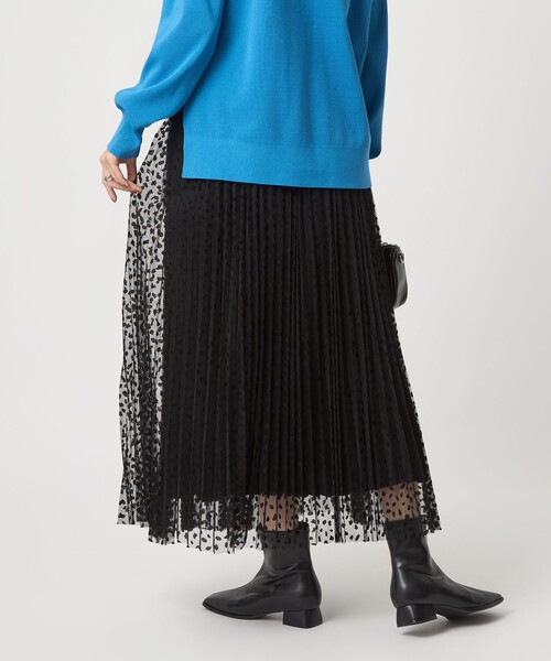 size SHORT/TALLあり］2WAY チュール プリント プリーツ スカート