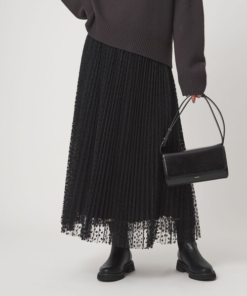 セール】［size SHORT/TALLあり］2WAY チュール プリント プリーツ