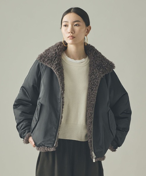 Curensology（カレンソロジー）の「Curensology(カレンソロジー)/リバーフェイクファーブルゾン（ブルゾン・レディース・ブラック/ベージュ・FREE）」の10枚目の写真