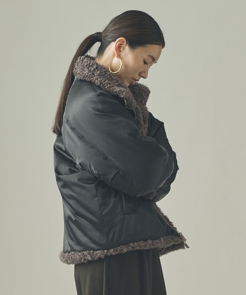 Curensology（カレンソロジー）の「Curensology(カレンソロジー)/リバーフェイクファーブルゾン（ブルゾン・レディース・ブラック/ベージュ・FREE）」の11枚目の写真