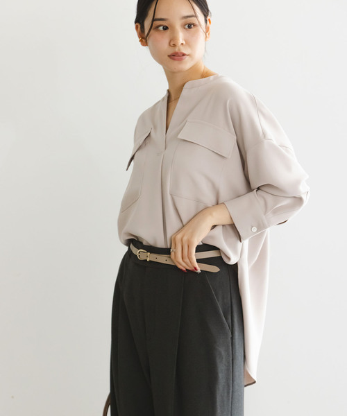 追加》ワークディテールドレープシャツ（シャツ/ブラウス）｜NOBLE