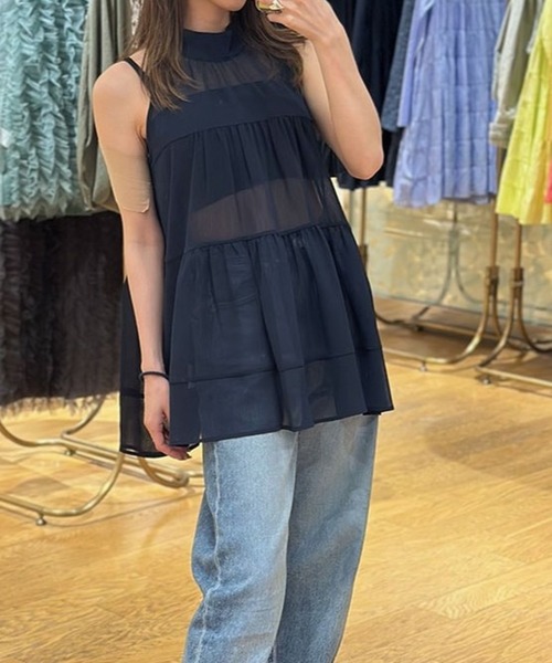 ST.ROONEY(セントルーニー)の「アメスリティアードブラウス【低身長・小柄女性向け】(シャツ/ブラウス・レディース・ネイビー/ミント・XS)」の11枚目の写真