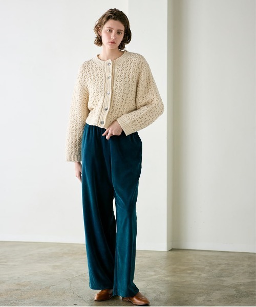 WALANCE（ワランス）の「crochet double knit cardigan（カーディガン/ボレロ・レディース・チャコール/アイボリー・FREE）」の21枚目の写真