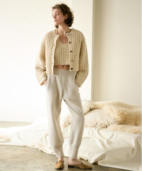 WALANCE（ワランス）の「crochet double knit cardigan（カーディガン/ボレロ・レディース・チャコール/アイボリー・FREE）」の18枚目の写真