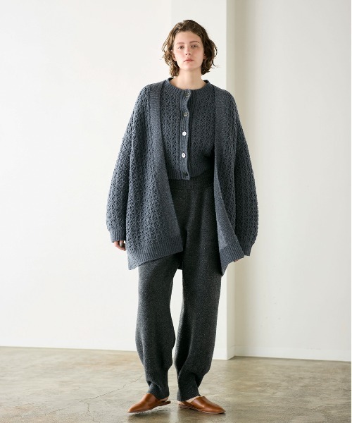 WALANCE（ワランス）の「crochet double knit cardigan（カーディガン/ボレロ・レディース・チャコール/アイボリー・FREE）」の16枚目の写真