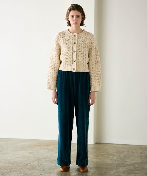 WALANCE（ワランス）の「crochet double knit cardigan（カーディガン/ボレロ・レディース・チャコール/アイボリー・FREE）」の15枚目の写真