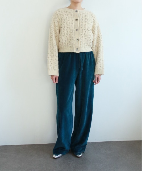 WALANCE（ワランス）の「crochet double knit cardigan（カーディガン/ボレロ・レディース・チャコール/アイボリー・FREE）」の11枚目の写真