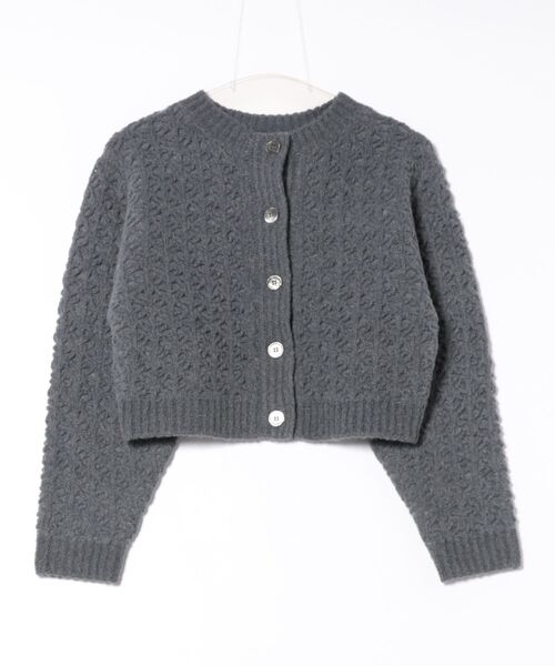 WALANCE（ワランス）の「crochet double knit cardigan（カーディガン/ボレロ・レディース・チャコール/アイボリー・FREE）」の5枚目の写真