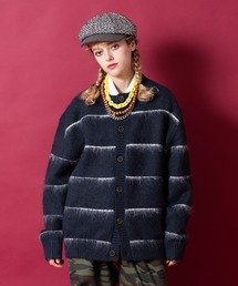 a.p.o.v.（エーピーオービー）の「a.p.o.v. ボーダーファータッチニットクルーネックカーディガン（カーディガン/ボレロ）」