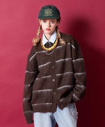 a.p.o.v.（エーピーオービー）の「a.p.o.v. ボーダーファータッチニットクルーネックカーディガン（カーディガン/ボレロ）」