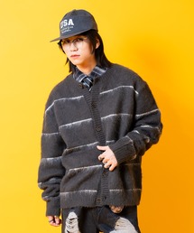 a.p.o.v.（エーピーオービー）の「a.p.o.v. ボーダーファータッチニットクルーネックカーディガン（カーディガン/ボレロ）」