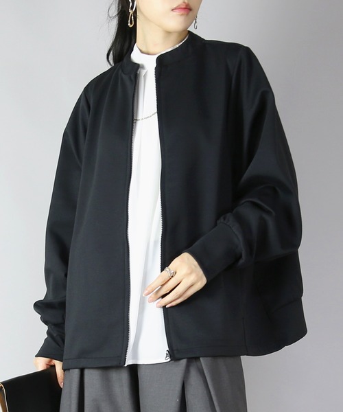 and it_(アンドイット)の「ダンボールニットゆったりこなれフルジップクルー(カーディガン/ボレロ・レディース・ベージュ/チャコール/ブラック・FREE)」の5枚目の写真