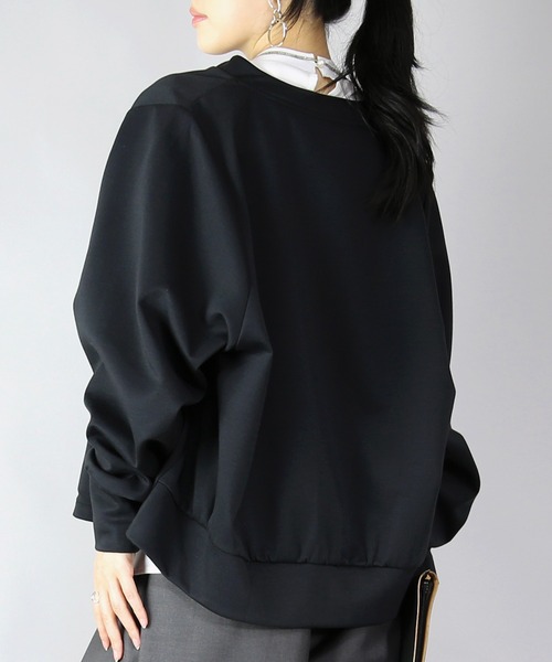 and it_(アンドイット)の「ダンボールニットゆったりこなれフルジップクルー(カーディガン/ボレロ・レディース・ベージュ/チャコール/ブラック・FREE)」の6枚目の写真