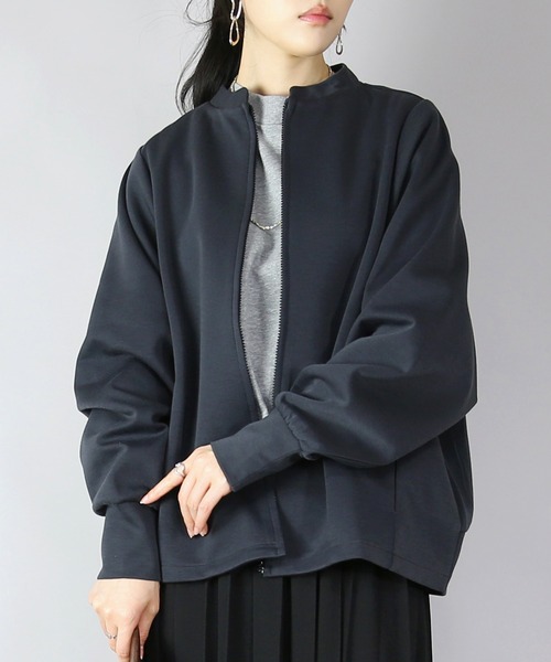 and it_(アンドイット)の「ダンボールニットゆったりこなれフルジップクルー(カーディガン/ボレロ・レディース・ベージュ/チャコール/ブラック・FREE)」の9枚目の写真